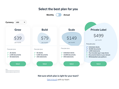 Pricing Table blob modern pricing pricing page pricing plan pricing table ui web design webdesign website website design