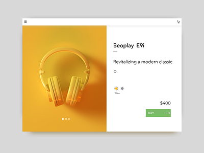 Daily UI 012_Single Product 012 dailyui headphone ui user experience ux web yellow