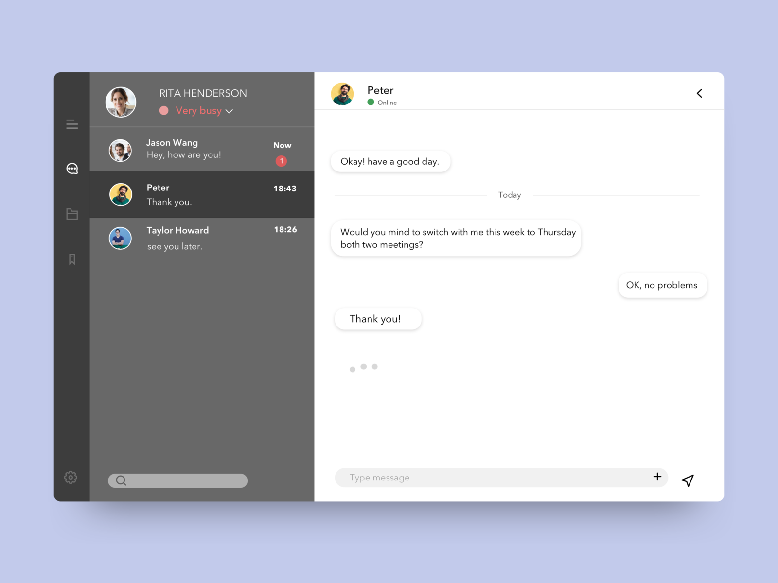 Daily UI 013- Direct Messaging by Rita Zhang on Dribbble