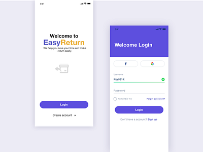 Log In page app mobile app ui ux