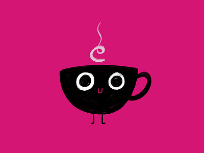 Hi! character coffee cute design icon illustration vector