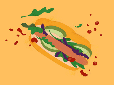 veggie dog design food graphic graphicdesign hotdogs illustration illustrator ketchup photoshop sausage vector vegan vegetables vegetarian