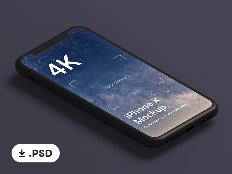 Free Black Clay iPhone X Mockup .PSD by Amine Kaddari on