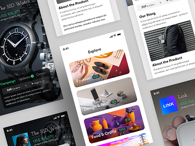 Crowdfunding App Concept about app concept campaign categories crowdfunding indiegogo kickstarter list menu product page ui design