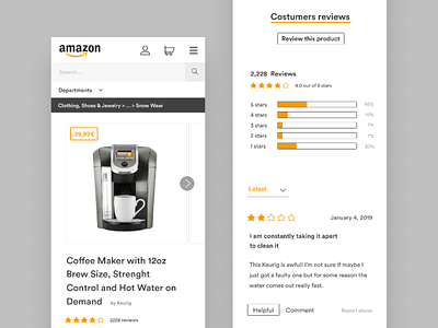 Amazon's Product Page - Mobile amazon clean design ecommerce redesign ui ux website