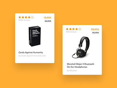 Amazon — Product Cards cards cards ui desktop ecommerce redesign ux uxui