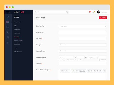 Admin Lab chart dashboard flat graph icons interface navigation numbers stats ui ui design