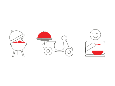 Food Icon design food icon line red simple thin