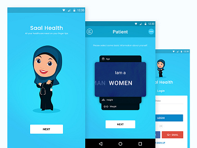 App Design app art blue design health login spalsh