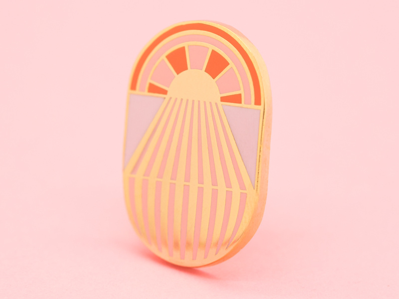 Geo Pin - Sun photography sunny sun rays lapel pin enamel pin design vector illustration