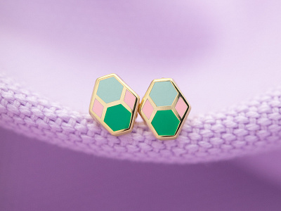 Geo - Hex Earrings diamond earrings enamel pin geometic geometric hexagon illustration photography