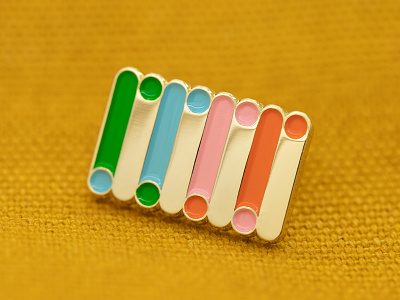 Geo May19 Tubes design enamel pin geometic lapel pin photography