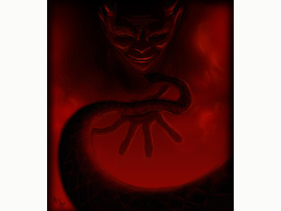 Snake blackandred concept concept art conceptart darkart darkillustration darkmood darkness devil digital art digitalpainting evil horror illustration painter scary scaryart