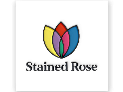 Stained Rose branding colorfull flower glasses graphic design logo modern rose stained vector