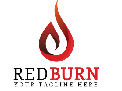 red burn 3d branding design fire logo vector