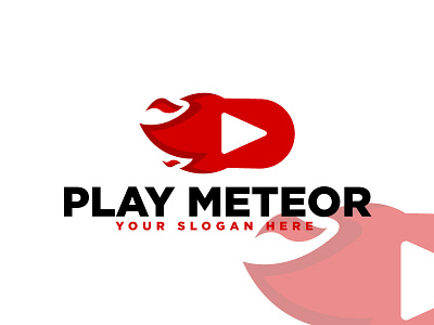 Play Meteor branding burning button cool design fire flame illustration logo meteor minimal play simple