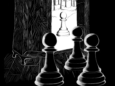 Narnia Chess achurado adobe black and white brushes chess design digitalart diseño grafico illustration imagination lightroom narnia photoshop photoshop ilustration wardrobe