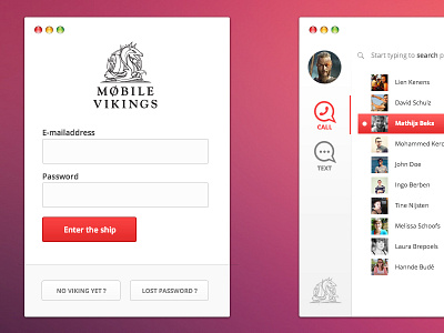 Mobile Vikings Concept call concept form login message sms talk text