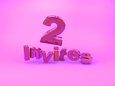 2x Dribbble invitations 3d balloon c4d invitation