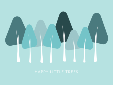 Happy Little Trees adobe illustrator blue design drawing graphic design happy trees illustration illustrator vector
