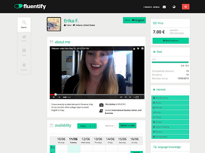 Fluentify user profile (beta 2013)
