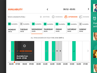 Fluentify Booking calendar (2014) booking calendar profile ui