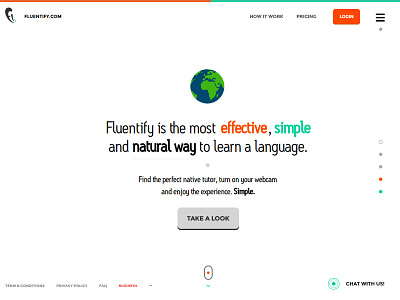 Fluentify Homepage (2014) homepage ui website