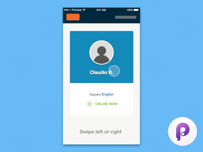 Freebie - Principle Card Swipe Template animation app freebie principle swipe template ui