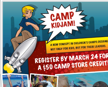 Camp Promotion camp cartoon city comic book