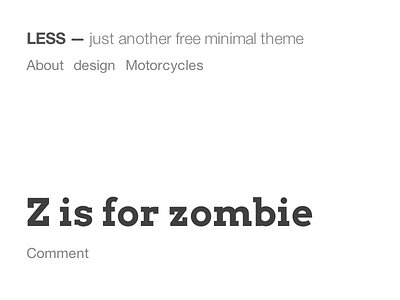 Less - minimal free WordPress Theme blog free freebie minimal theme wordpress