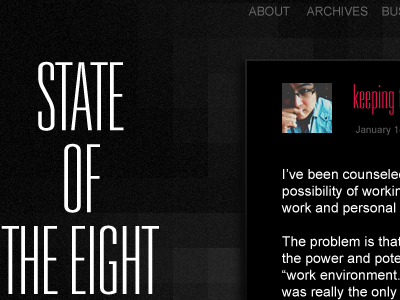 State Of The Eight blog dark pixel wordpress