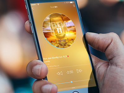 iOS 9 UI Concept : Mp3 Player (Music) ios ios concept ios9 ui ux