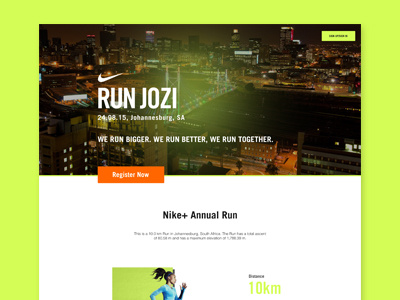 Nike Run Jozi - Landing Page Redesign