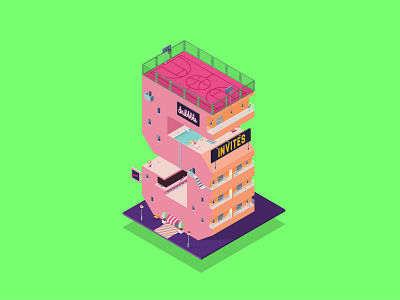 Dribbble Invites dribbble invite giveaway dribbble invites isometric isometric art isometric design