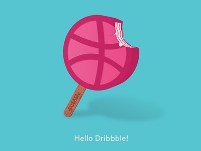 Hello Dribbble! dribbble dribbble ball dribbble debut ice cream invite