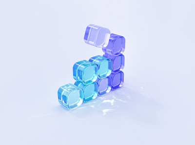 Glass Light 3d blue caustics cube grass logo purple sense of technology texture