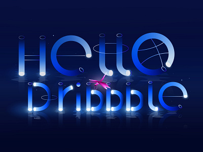 Hello Dribbble blue dragonfly dribbble hello illustration light water