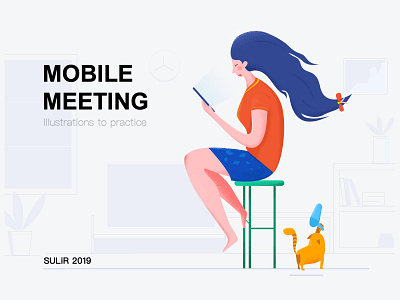 mobile meeting app design illustration ui website