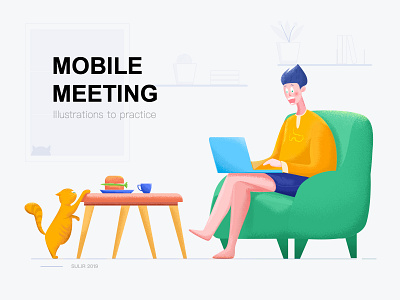 Mobile meeting app design illustration ui web website 设计