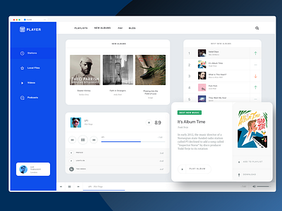 Music Player app branding design flat ui ux web