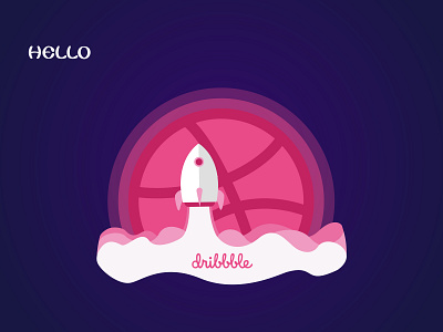 Hello dribbble design vector