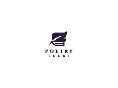 Poetry Books Logo abstract author book books education feather for sale logo logos novel paper pen poet poetic poetry poets publisher quill story writer