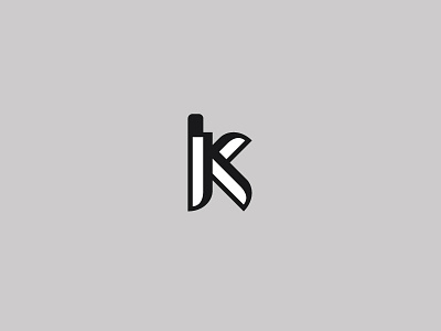 K Letter Knife Blade Logo