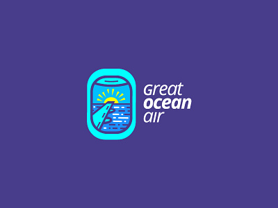 Great Ocean Air air aviation design fly fun great illustration illustrator logo ocean plane sky sun tour travel traveling vacation vector view