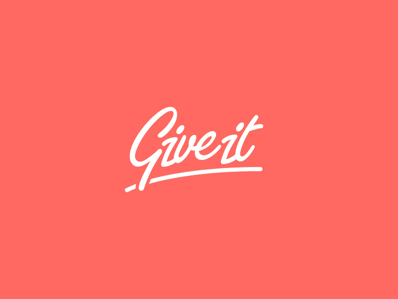 Give It branding typography logotype wordmark charity event logo logos it give social kids children lettering custom letters words illustrator design vector