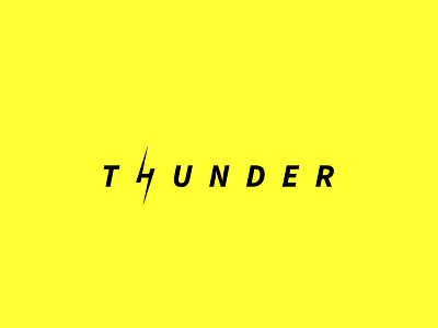 Thunder bright creative current energy flash idea lettering letters logotype minimal minimalism modern shock simple smart thunder type typography words yellow