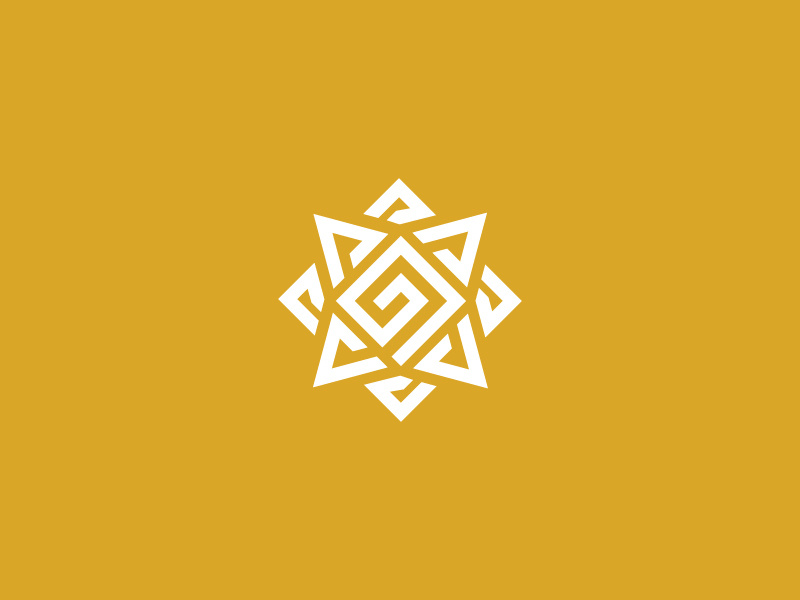 Sun Glyph Logo glyph ethnic sol sun sunflower fire flare ignite radiance token badge insignia emblem ornamental geometric monogram abstract mark patterns artifact