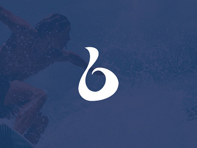 B Wave Monogram Logo adventure aqua aquatic beach blue initials monogram ocean outdoor scuba sea snorkeling sports summer surfing swimming typography water wave wavy