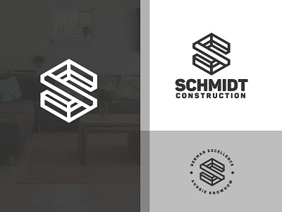 Geometric S Monogram Logo abstract architect architecture carpenter carpentry construction construction company construction logo for sale geometric interior design interior designer lettering logo logos monogram monogram letter mark monogram logo symmetrical typography