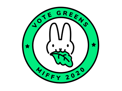 Vote for Miffy | Dribbble Weekly Warm-up #7 animals branding bunny dribbbleweeklywarmup greens illustration kale logo miffy political campaign rabbit sustainability vector vegetables vote
